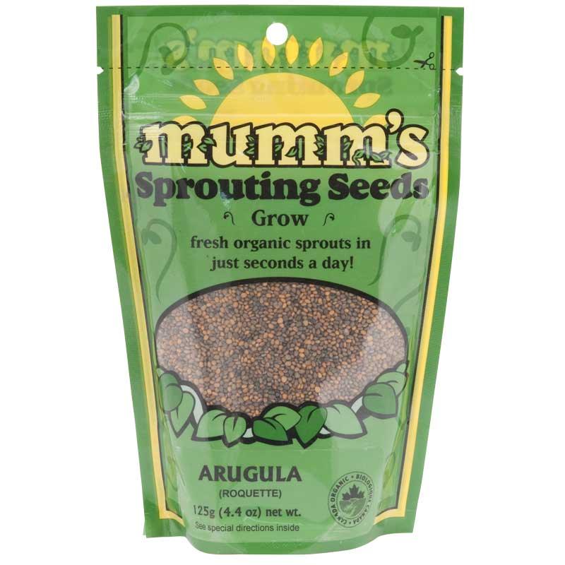 Package of Mumm's sprouting arugula seeds