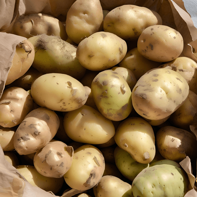 Pile of freshly harvested potatoes