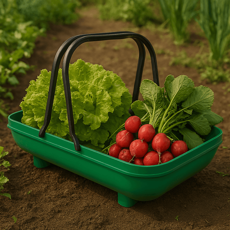 Colander garden trug for harvesting produce