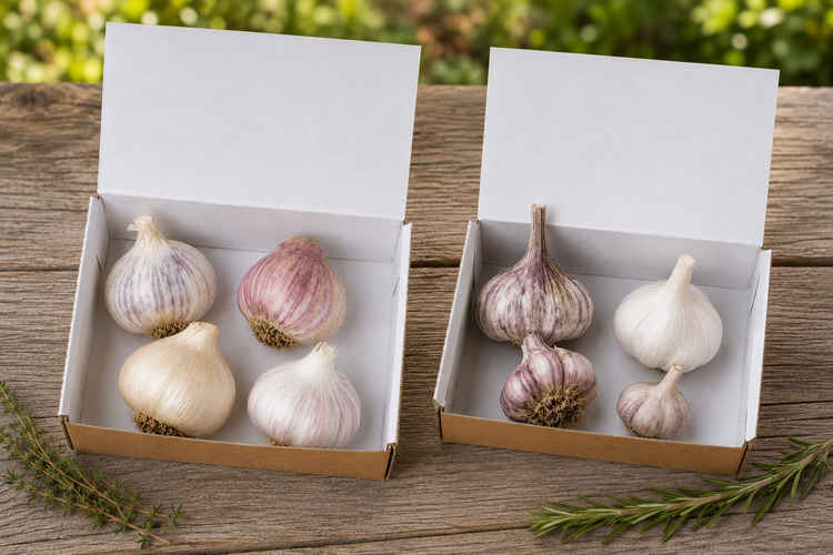 Gourmet hardneck and softneck seed garlic sampler sets