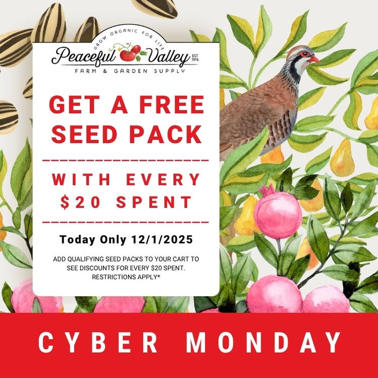 Cyber Monday Sale - 20% Off + Free Seeds with Every $20 spent! - Grow Organic