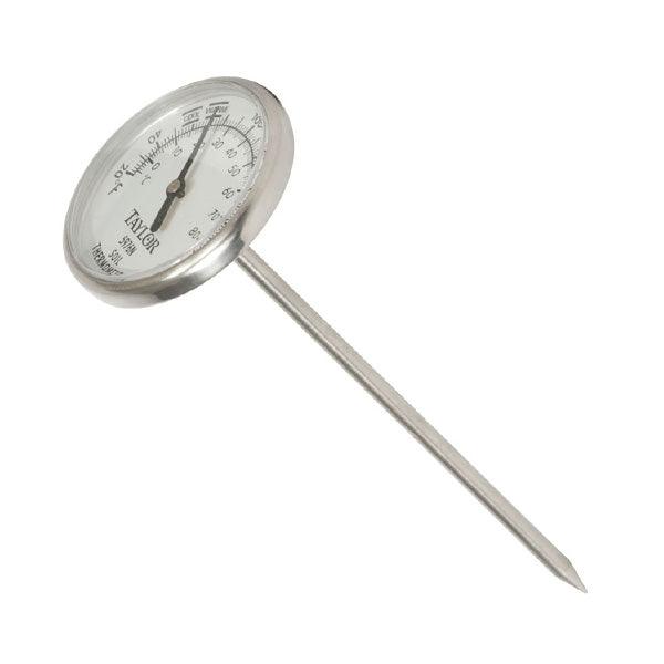 Round dial soil thermometer with metal probe