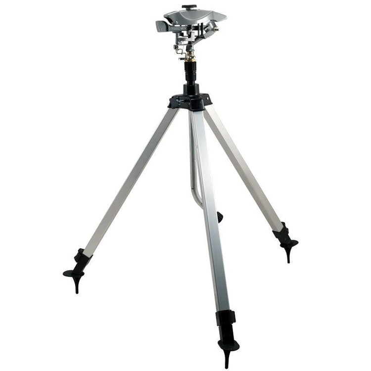 Large-area sprinkler mounted on a tripod