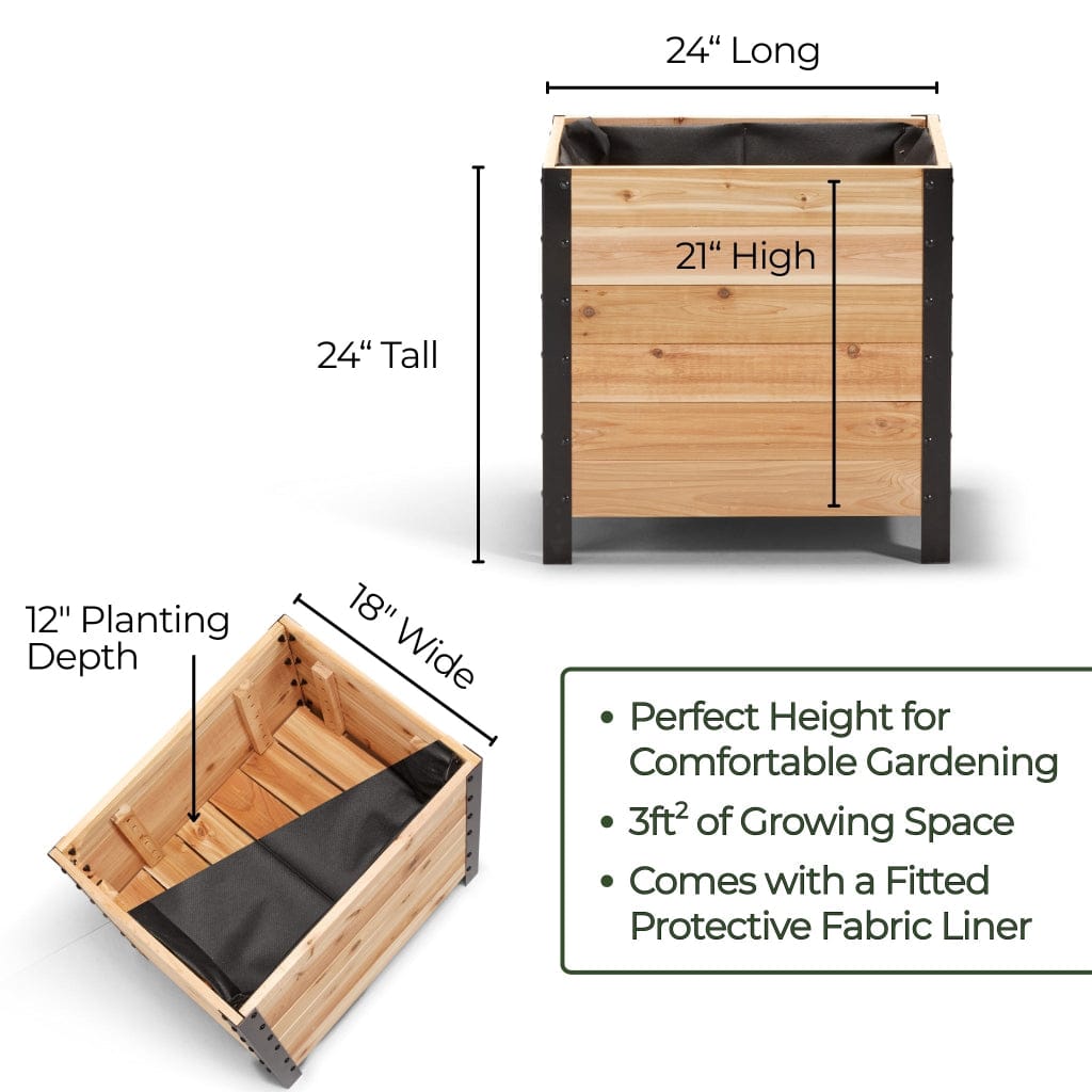18" x 24" Planter Box - 24" TALL / Select Grade Cedar Planters