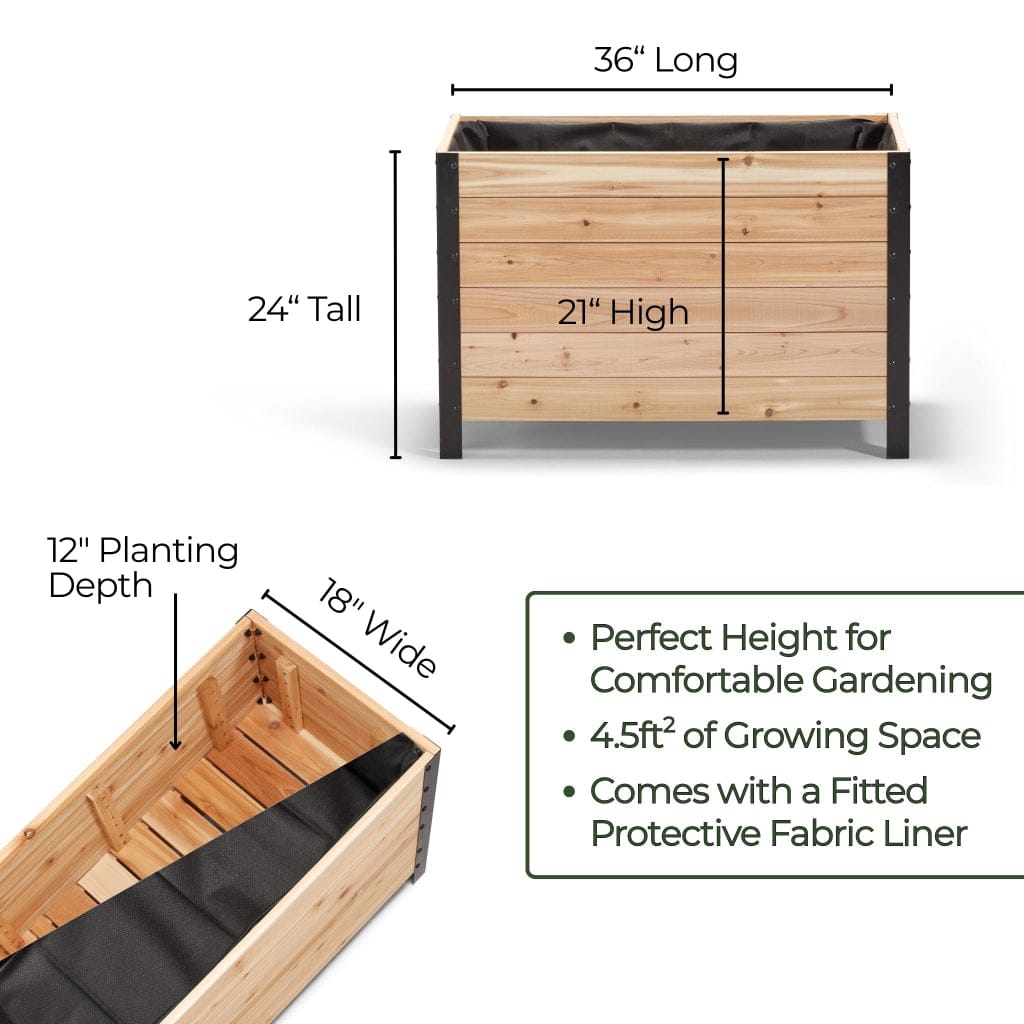 18" x 36" Planter Box - 24" TALL / Select Grade Cedar Planters