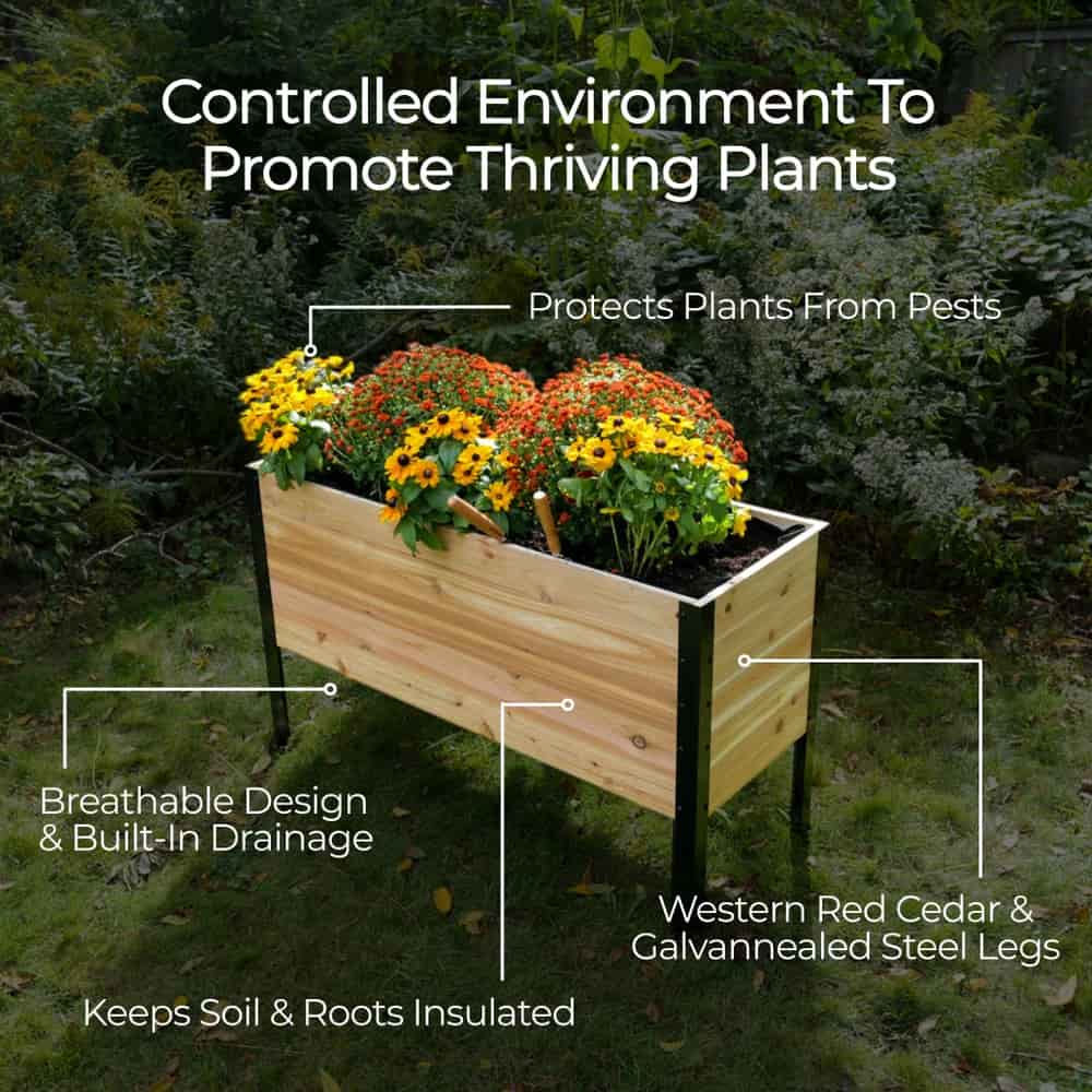 18″ x 36″ Deep Root Raised Garden Bed - 30″ TALL / Select Grade Cedar Planters