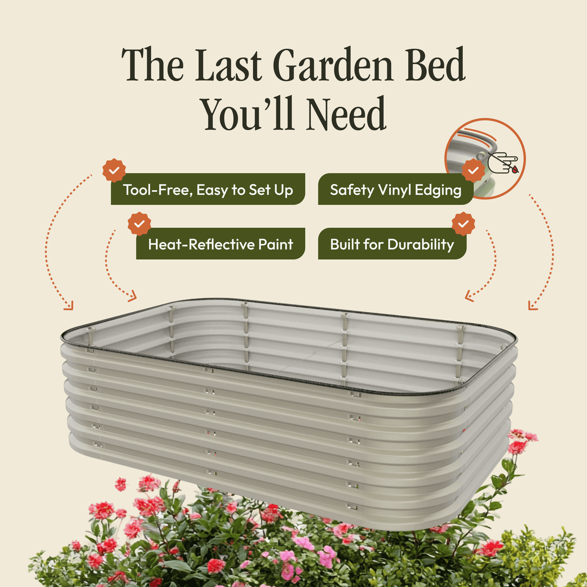 Gro-Rite raised garden bed in Modern Cream