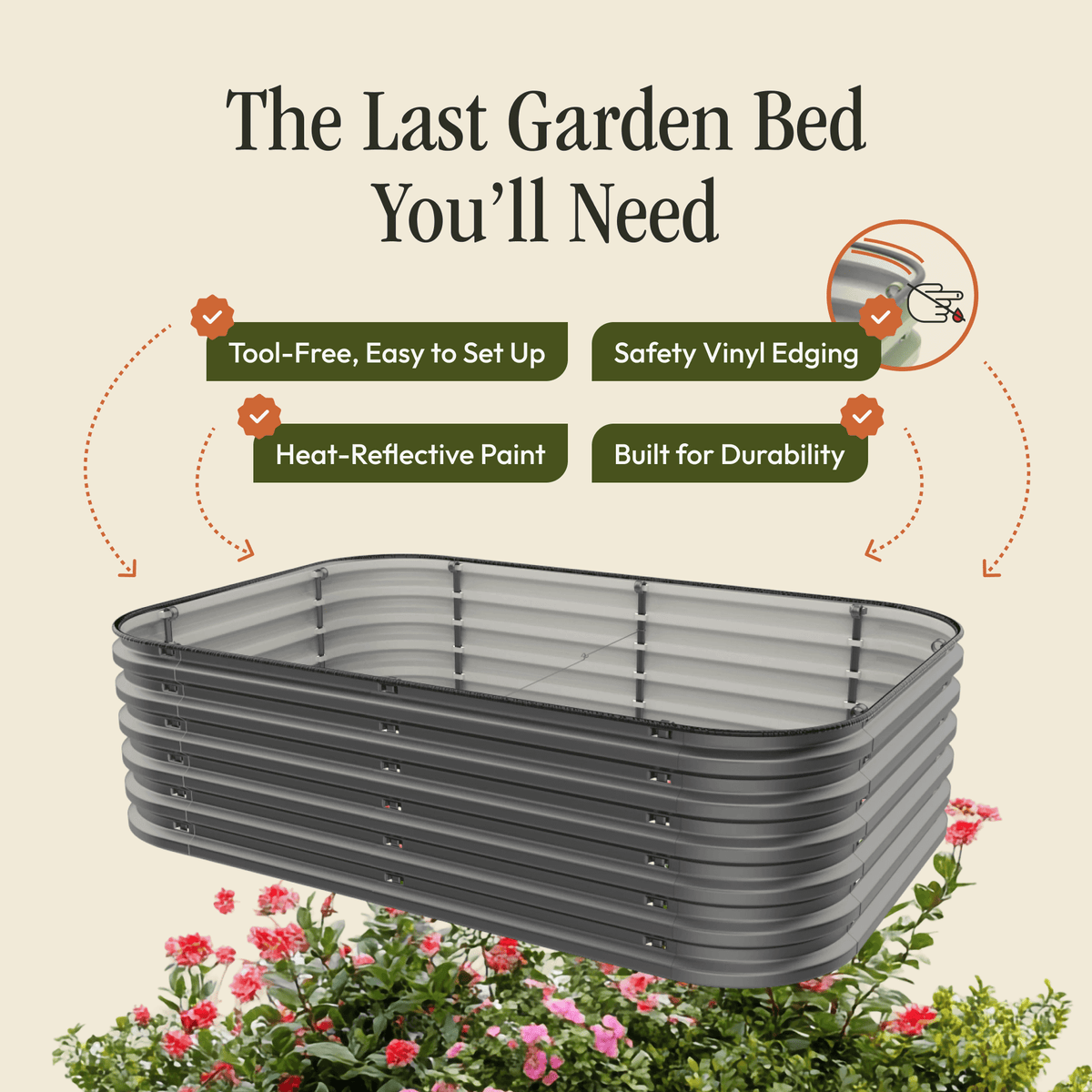 Gro-Rite raised garden bed in Modern Gray