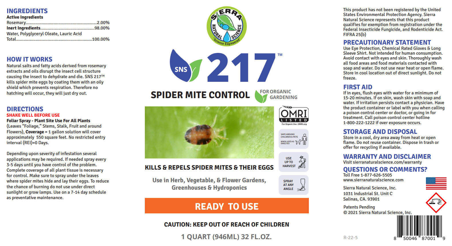 Organic Spider Mite Control RTU 32 oz Grow Organic