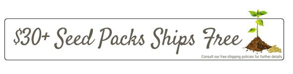 $30+ Free Shipping offer on seed packs banner
