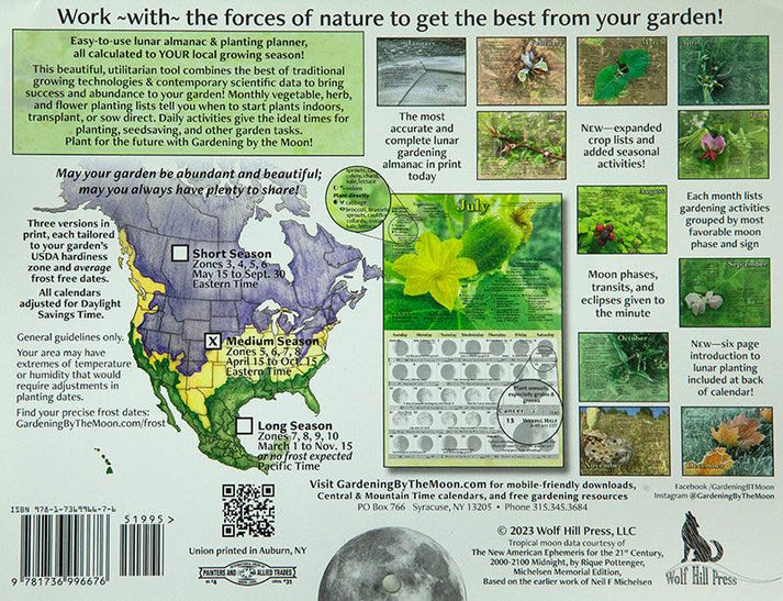 Gardening By The Moon 2024 CalendarMedium Growing Season Grow Organic