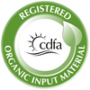 Circular CDFA logo with 'Registered Organic Input Material'  - 2 color