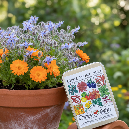 Gift Seed Tin - Edible Front Yard Collection Peaceful Valley