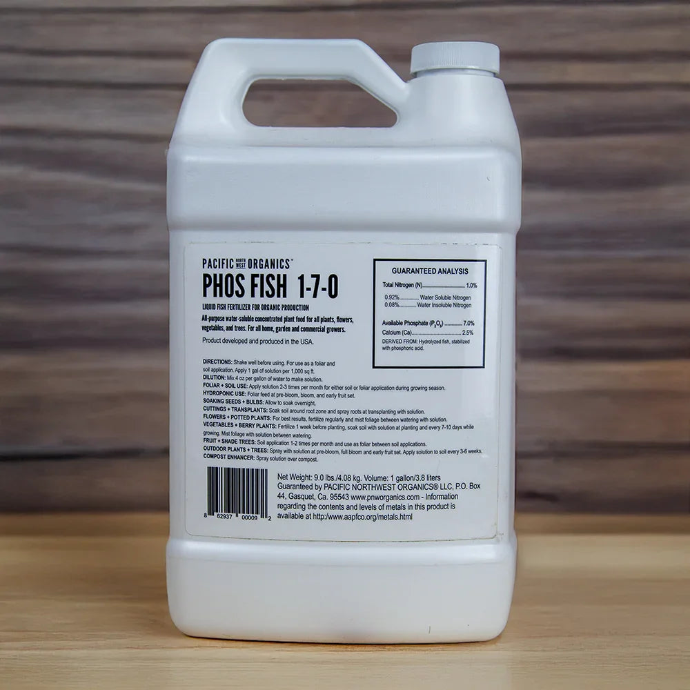 organic hydroponic liquid fertilizer Pacific Northwest Organics Phos Fish, 1.7-7-0, Concentrate, 32 oz