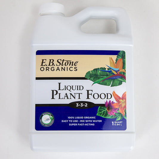 E.B.Stone Organics Liquid Plant Food 3-3-2 (1qt) front label