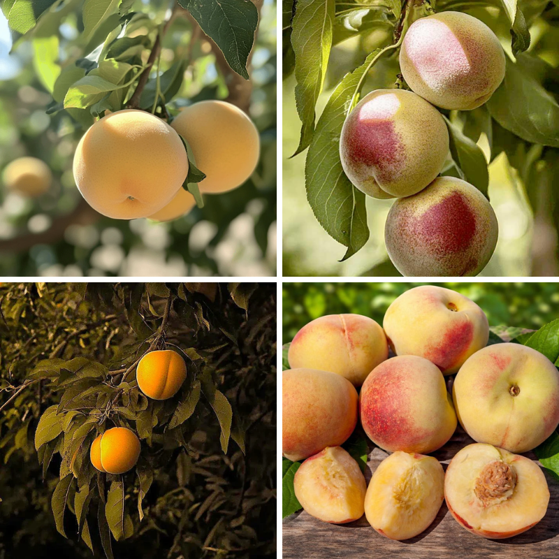Peach Leaf Curl Resistant Peaches, 3 on 1 Multi Grafted Fruit Tree Grow Organic