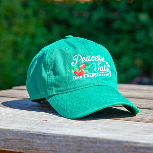 Peaceful Valley Organic Green Cotton Ball Cap Peaceful Valley