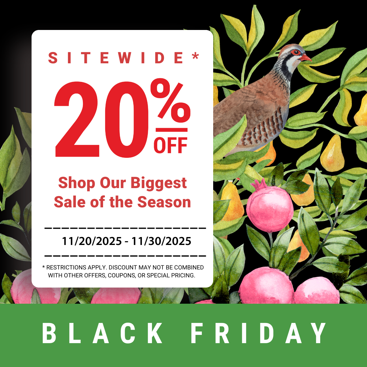Black Friday Sale at Grow Organic 