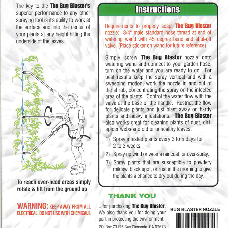 Bug Blaster Spray Nozzle Grow Organic