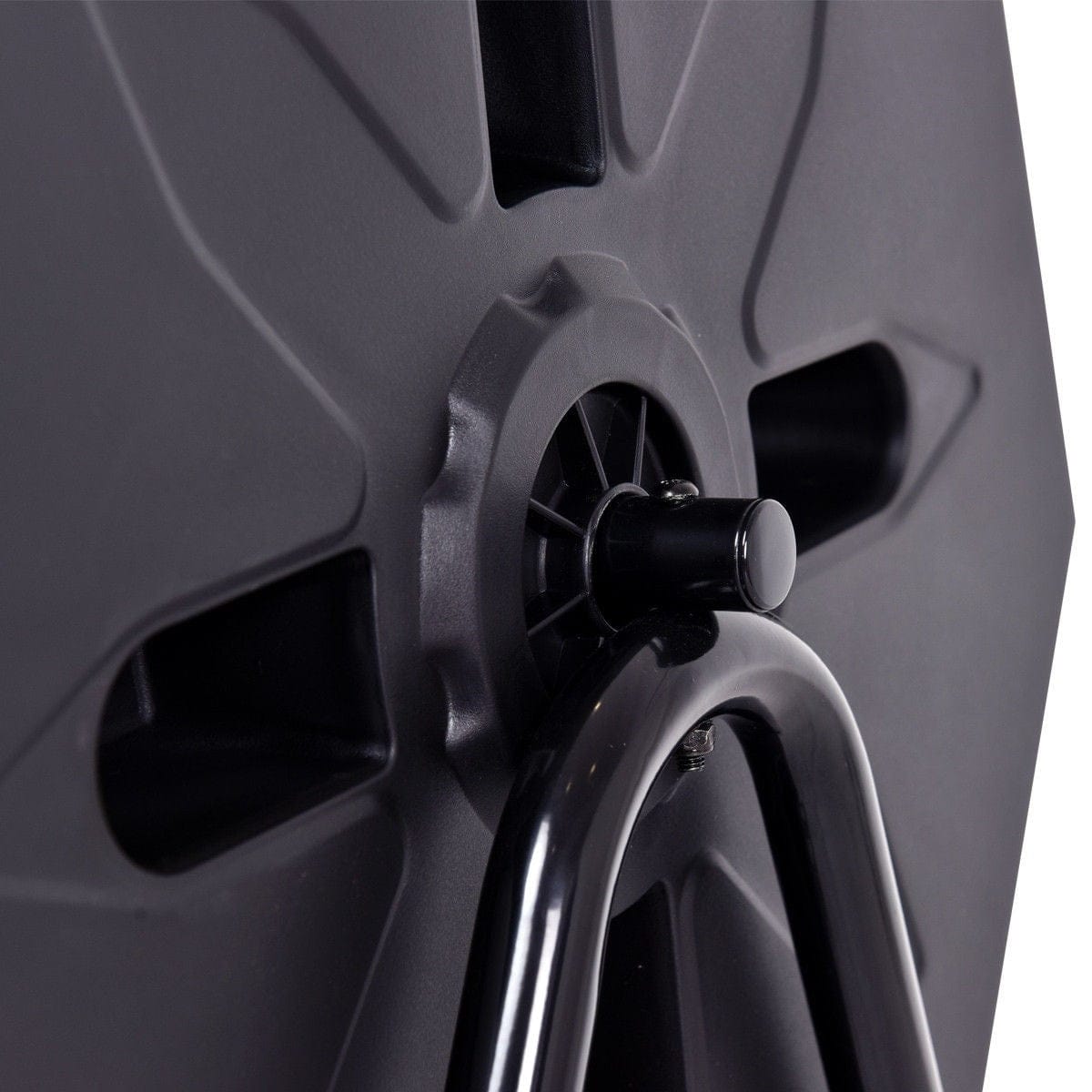 HomePacific black dual-compartment compost tumbler with steel support frame