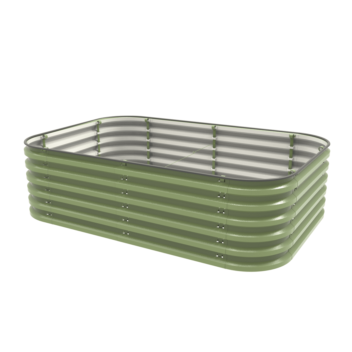 Gro-Rite raised garden bed in Modern Green, assembled rectangular layout