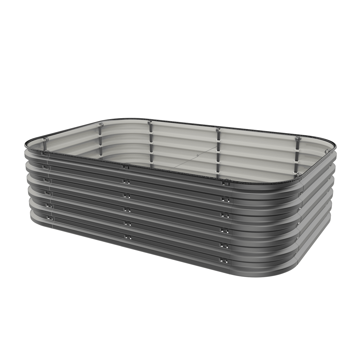 Gro-Rite raised garden bed in Modern Gray, assembled rectangular layout