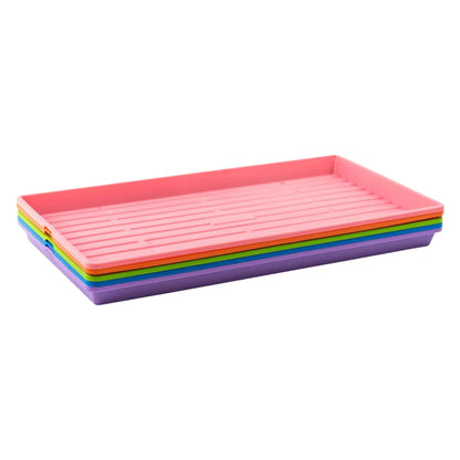 1020 Microgreen Trays Shallow Extra Strength Multi-Color / 10 Trays / No Holes Bootstrap Farmer