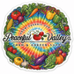 Peaceful Valley 1976 Sticker Tie Dye - Vegetables Grow Organic