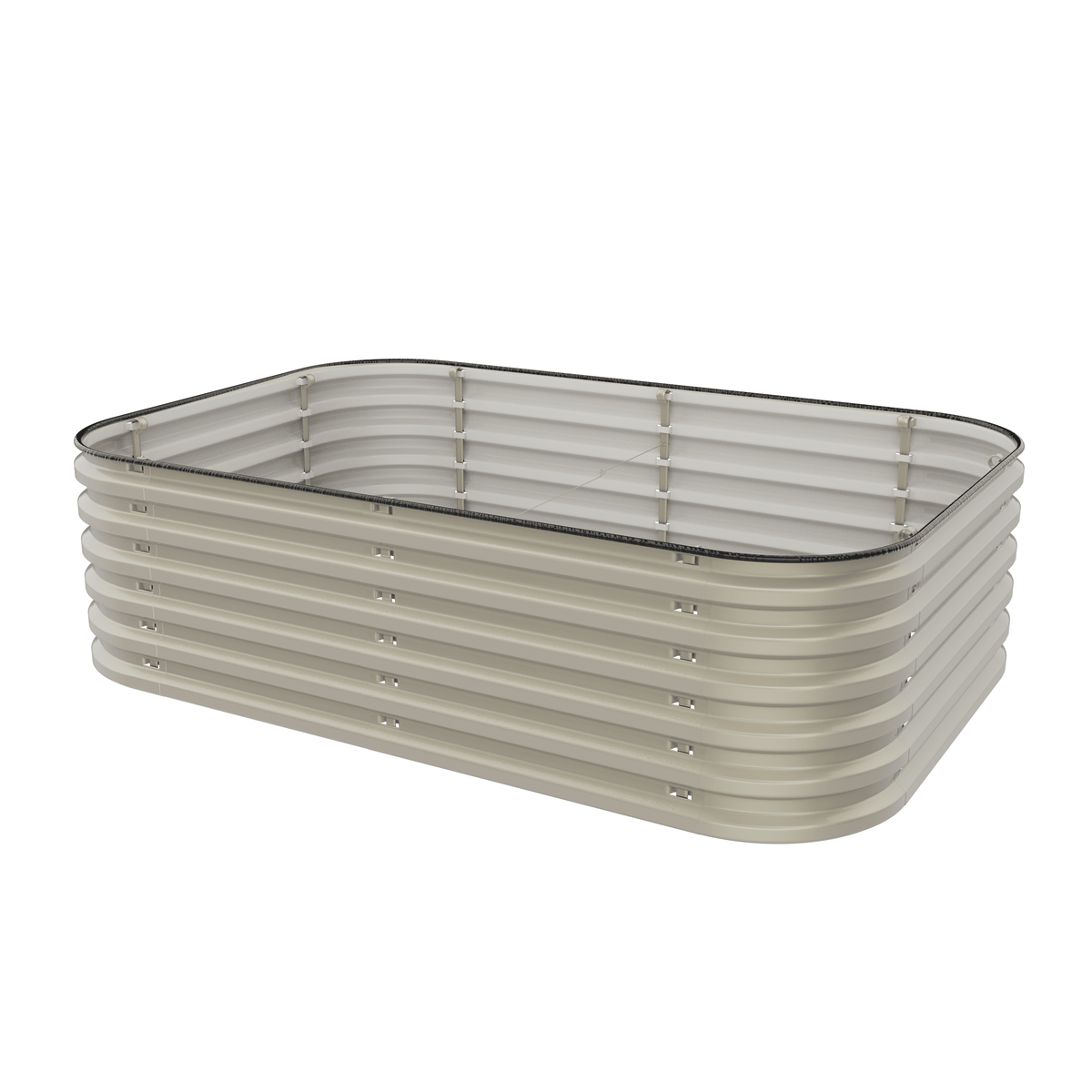 Gro-Rite raised garden bed in Modern Cream, assembled rectangular layout