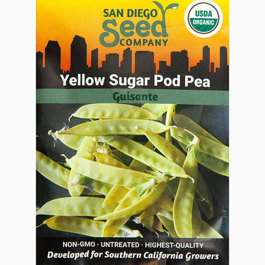 Seed Pack For Yellow Sugar Pod Peas By San Diego Seed Company 