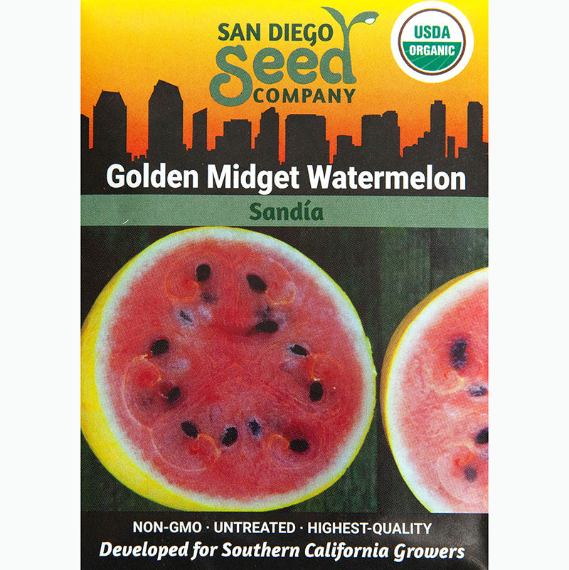 Seed Pack For Golden Midget Watermelon By San Diego Seed Company 