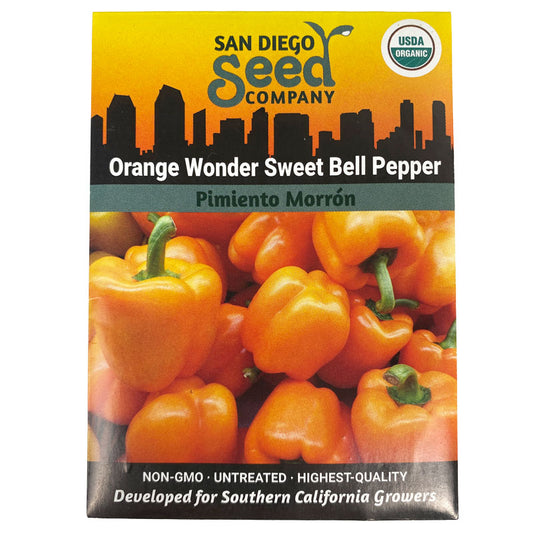 Orange Wonder Sweet Bell Pepper Seeds (Organic) San Diego Seed Company
