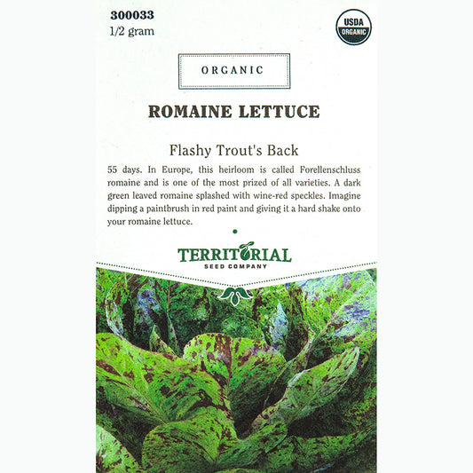 Seed Pack For Flashy Trout's Back Romaine Lettuce By Territorial Seed Company 