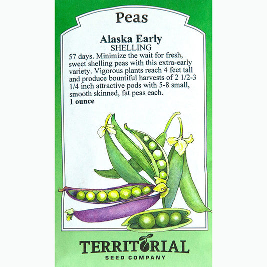Seed Pack For Alaska Early Shelling Peas By Territorial Seed Company 