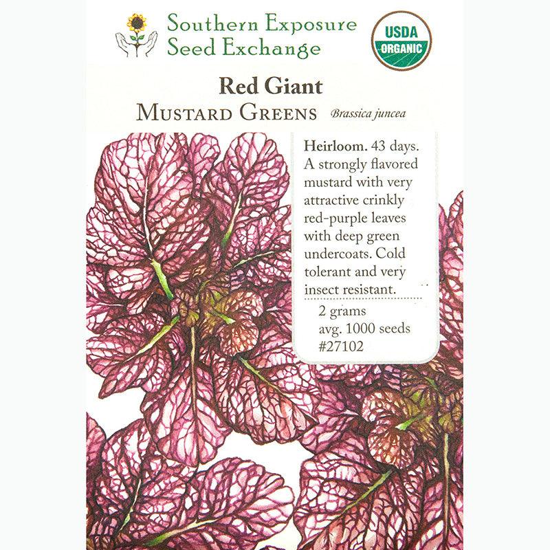 Seed Pack For Red Giant Mustard Greens By Southern Exposure Seed Exchange 