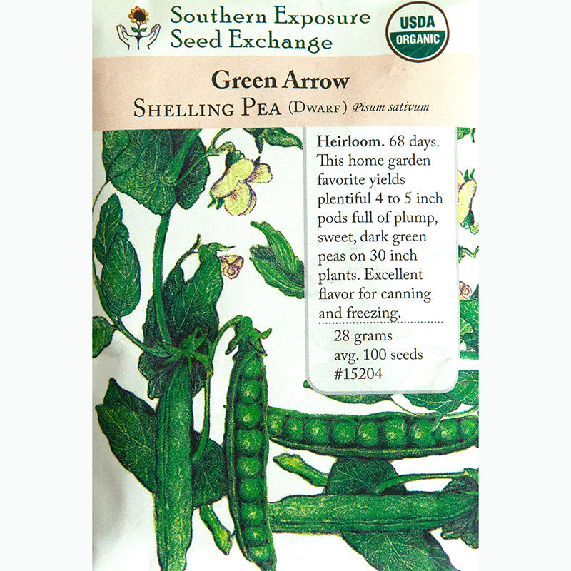 Seed Pack For Green Arrow Shelling Pea By Southern Exposure Seed Exchange 