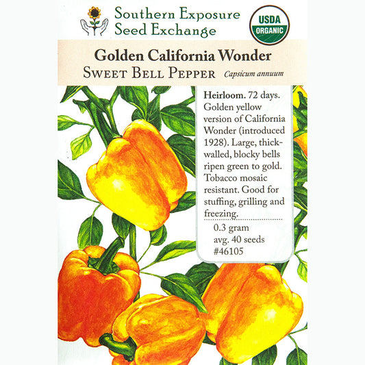 Seed Pack For Golden California Wonder Sweet Bell Pepper By Southern Exposure Seed Exchange 