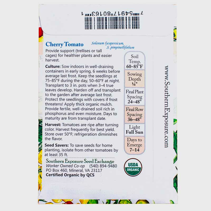 Everglades Cherry Tomato Seeds (Organic) Southern Exposure Seed Exchange