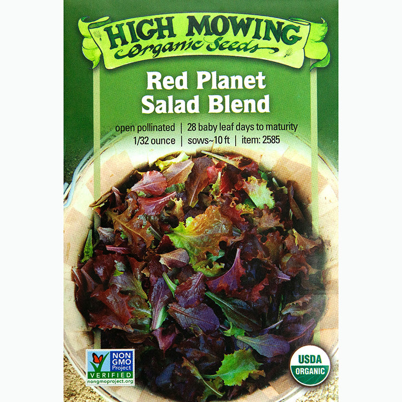 Seed Pack For Red Planet Salad Blend By High Mowing Organic Seeds