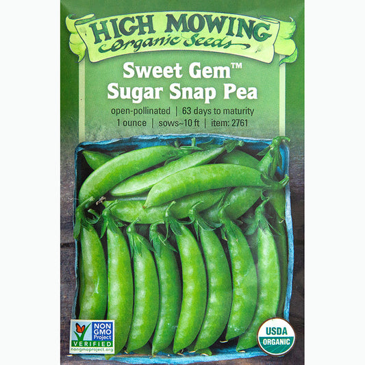 Seed Pack For Sweet Gem Sugar Snap Pea By High Mowing Organic Seeds