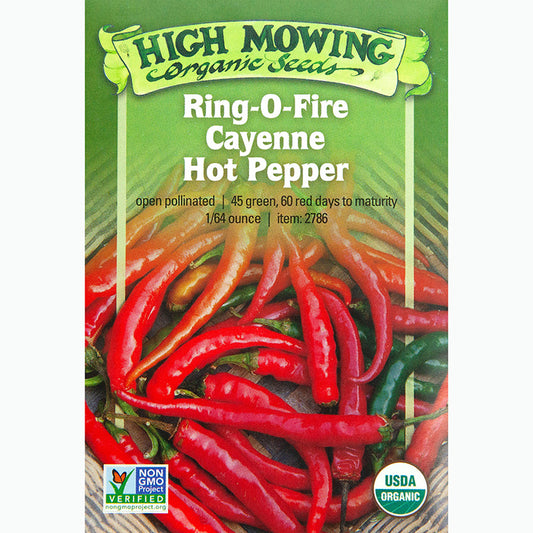 Seed Pack For Ring-O-Fire Cayenne Hot Pepper By High Mowing Organic Seeds