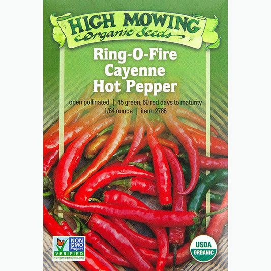 Seed Pack For Ring-O-Fire Cayenne Hot Pepper By High Mowing Organic Seeds