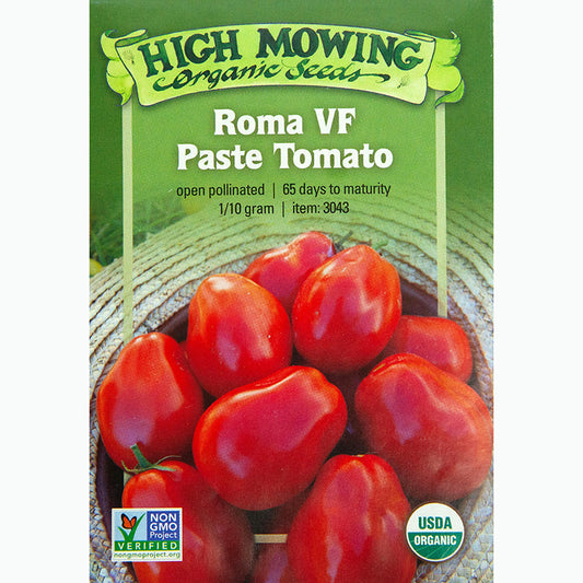 Seed Pack For Roma VF Paste Tomato By High Mowing Organic Seeds