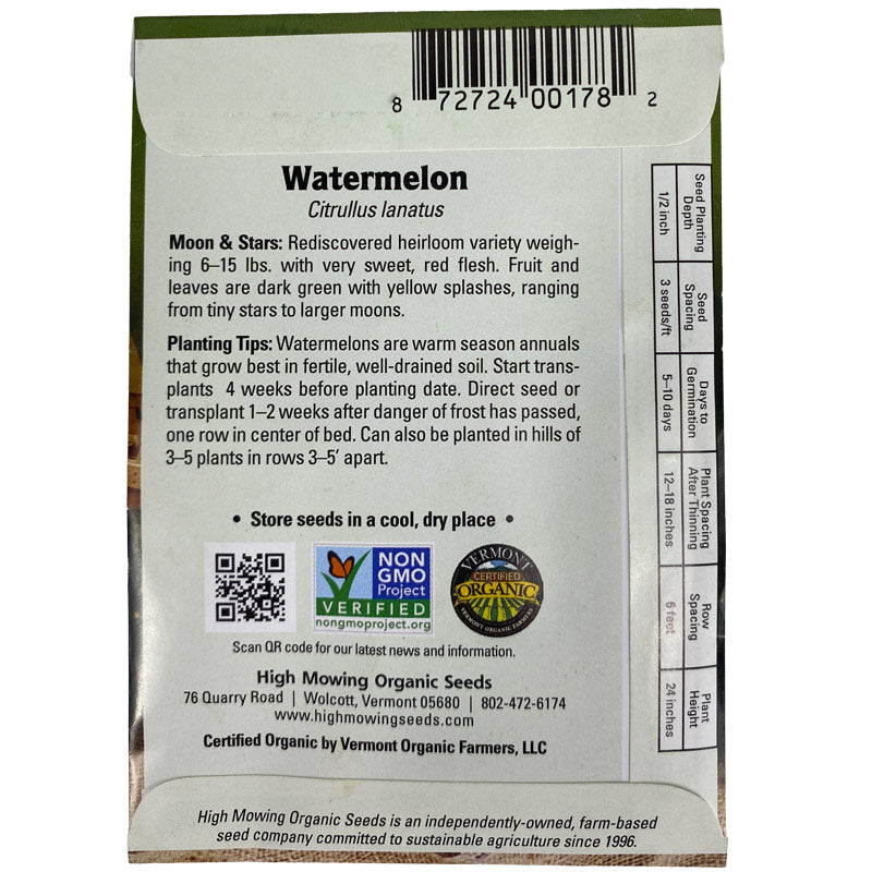 Organic Moon & Stars Watermelon High Mowing Seeds