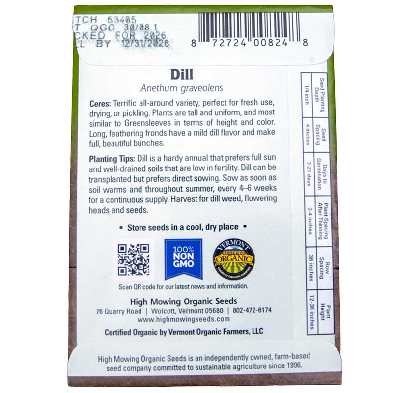 Thalia Dill Seeds (Organic) High Mowing Seeds
