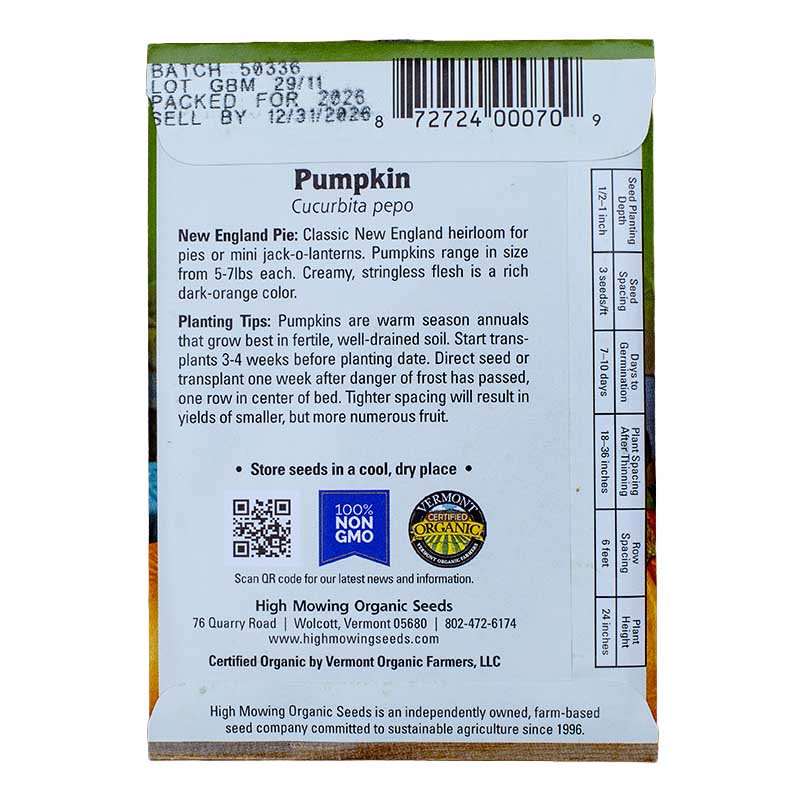 Seed Stewards 6 Packets Seeds (Organic) High Mowing Seeds