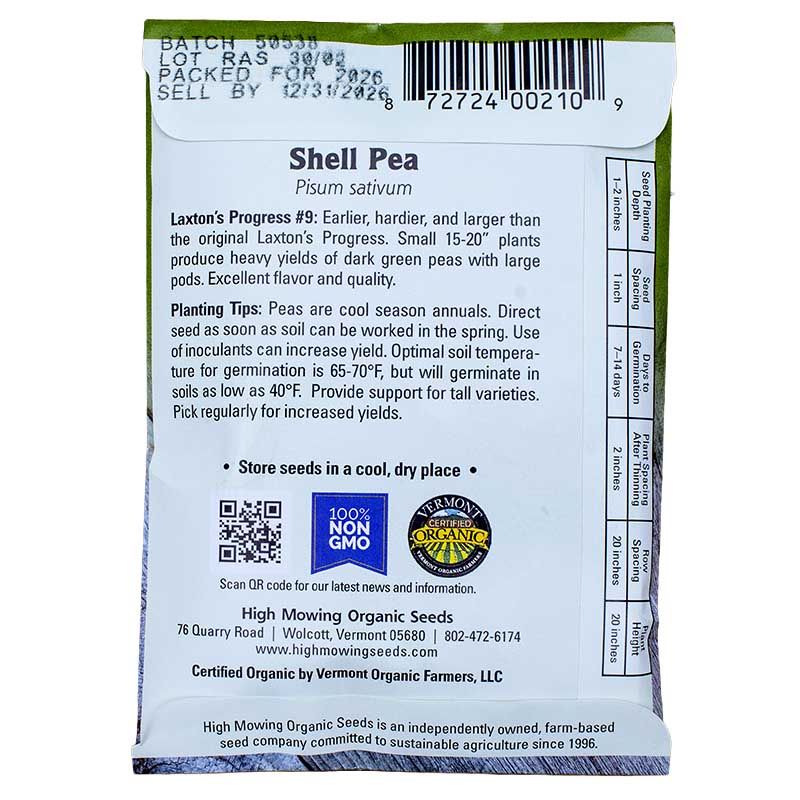 Seed Stewards 6 Packets Seeds (Organic) High Mowing Seeds