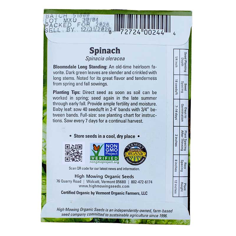 Seed Stewards 6 Packets Seeds (Organic) High Mowing Seeds