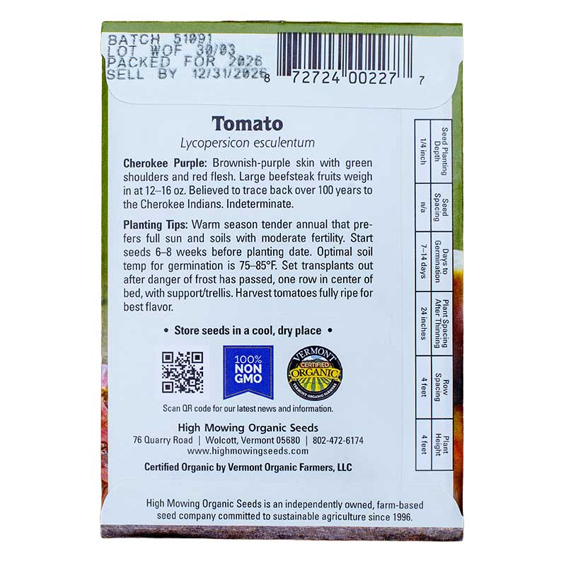 Seed Stewards 6 Packets Seeds (Organic) High Mowing Seeds