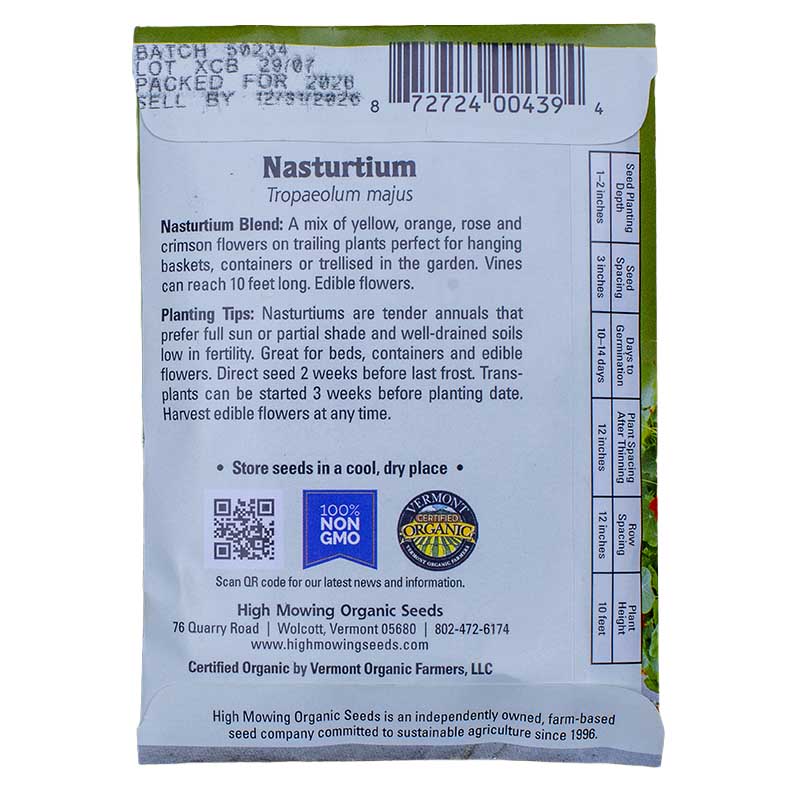 Kid's Garden 5 Seeds Packets (Organic) High Mowing Seeds